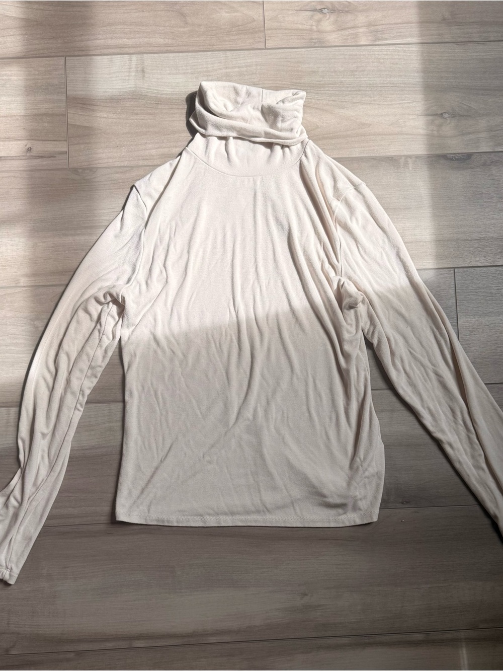 Anthropologie Cream Turtleneck Top